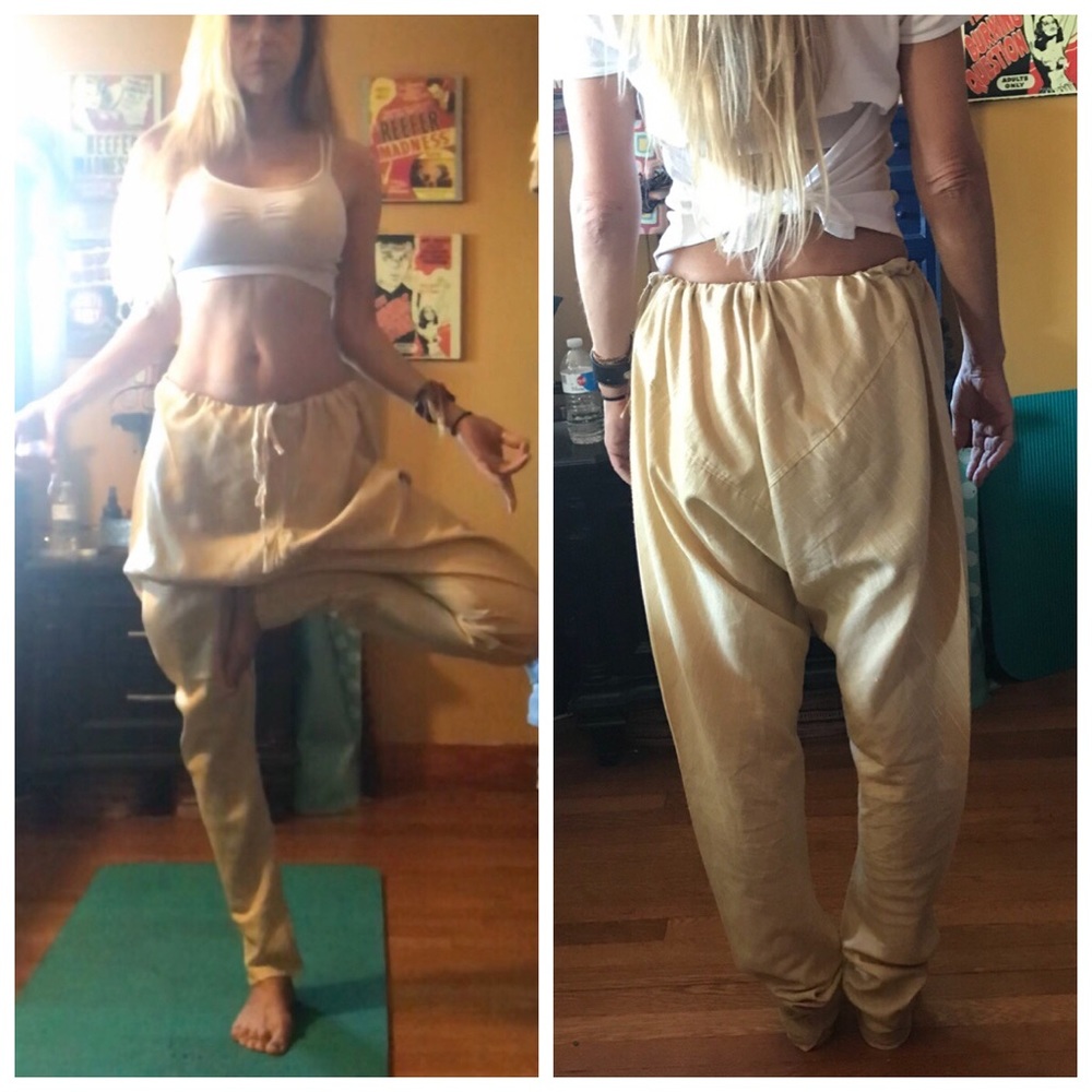 Banana Yellow Cotton Yoga Pants